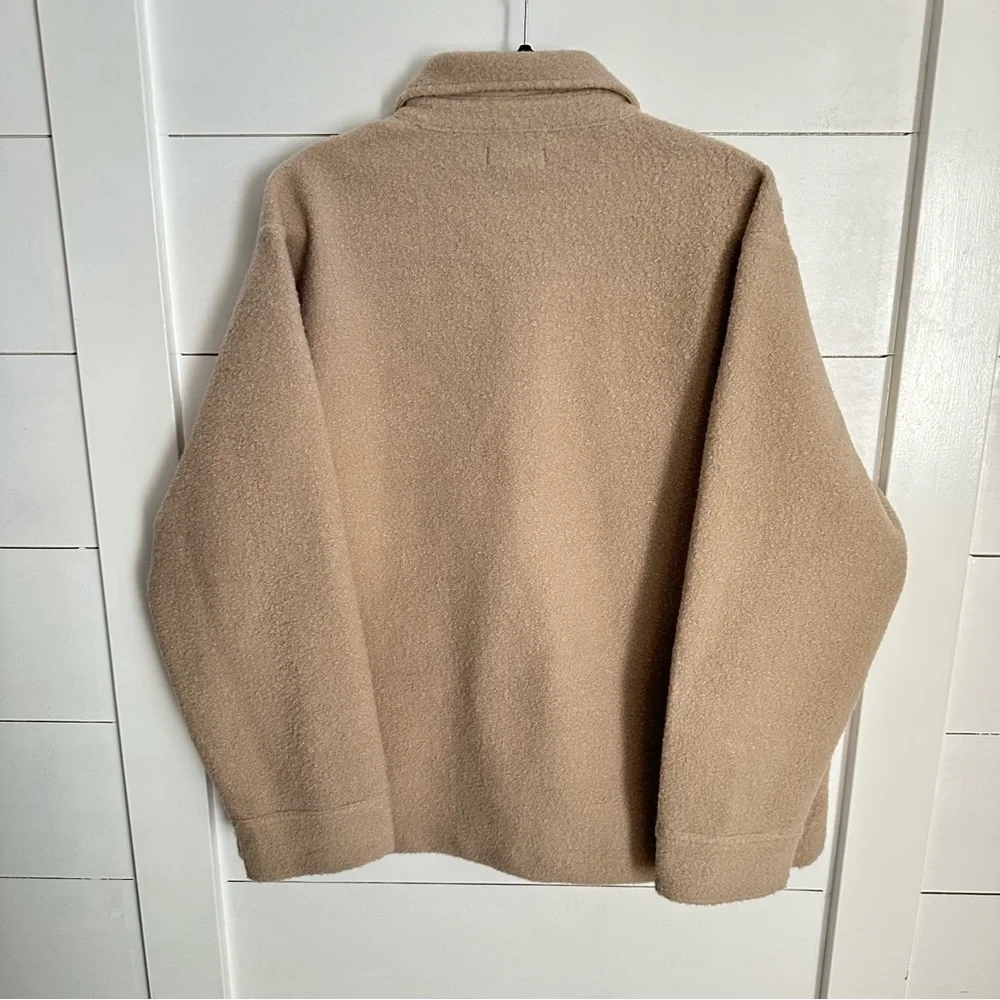 J CREW XXL Boucle woman tan polyester shirt jacket gorpcore wardrobe staple
